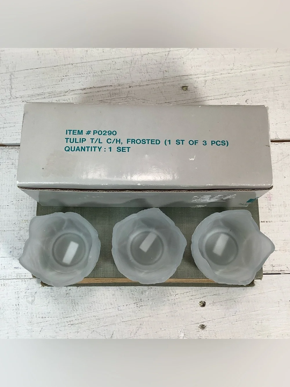 PartyLite Frosted Lotus Tulip Tea Light Candle Holders - Picture 7 of 11